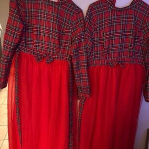 Red Plaid Holiday Dress Set for Mom (L) and Daughter (S)